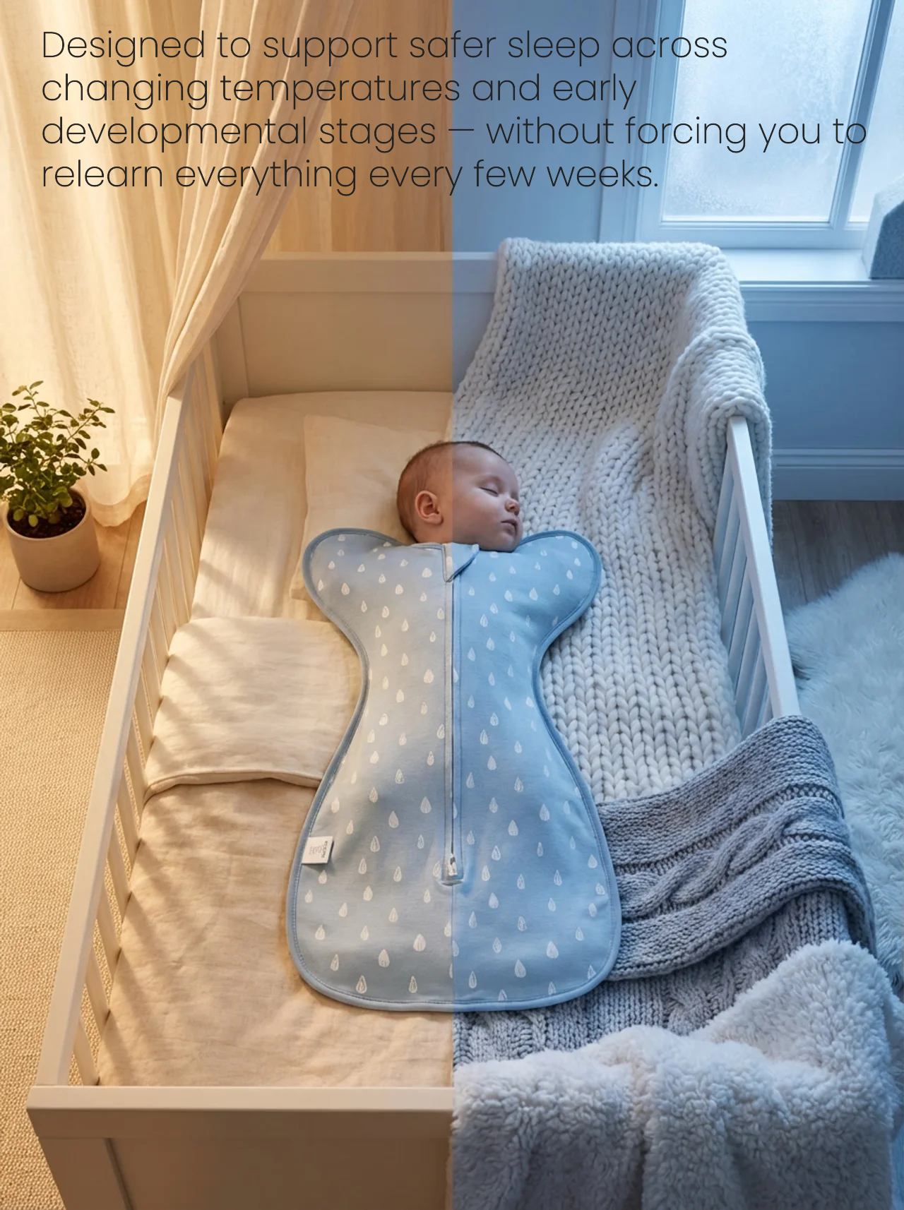 Stress Free Anti-Startle Baby Swaddle Sleeping Bag